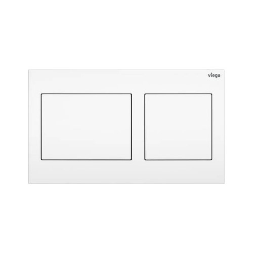 Immagine di Viega VISIGN FOR STYLE 21 placca di comando per WC, risciacquo a due quantità per PREVISTA, tasti rettangolari, colore bianco alpino 773250
