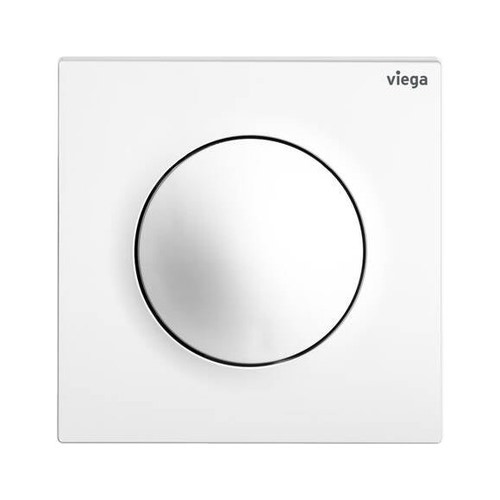 Immagine di Viega VISIGN FOR STYLE 20 placca di comando per orinatorio, risciacquo a una quantità per PREVISTA, tasto rotondo, colore bianco alpino 774493