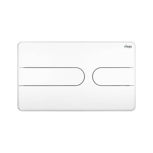 Immagine di Viega VISIGN FOR STYLE 23 placca di comando per WC, risciacquo a due quantità per PREVISTA, tasti rettangolari, colore bianco alpino 773151