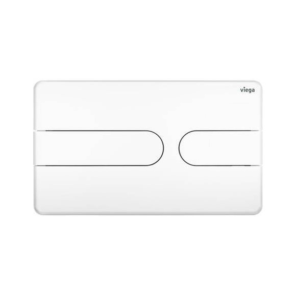 Immagine di Viega VISIGN FOR STYLE 23 placca di comando per WC, risciacquo a due quantità per PREVISTA, tasti rettangolari, colore bianco alpino 773151