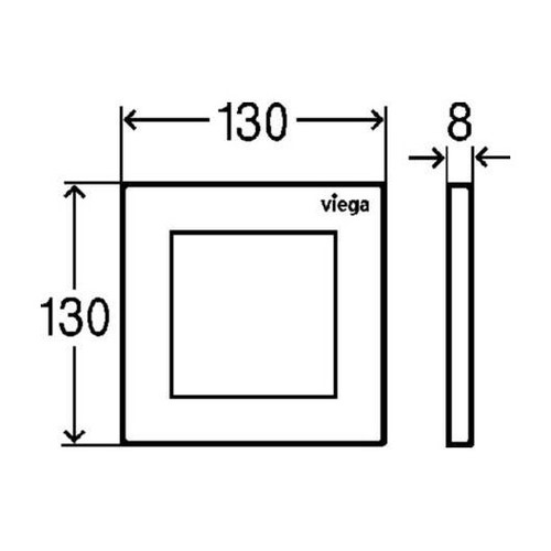 Immagine di Viega VISIGN FOR STYLE 21 placca di comando per orinatoio, risciacquo a una quantità per PREVISTA, tasto quadrato, colore bianco alpino 774523