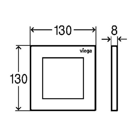 Immagine di Viega VISIGN FOR STYLE 21 placca di comando per orinatoio, risciacquo a una quantità per PREVISTA, tasto quadrato, colore bianco alpino 774523
