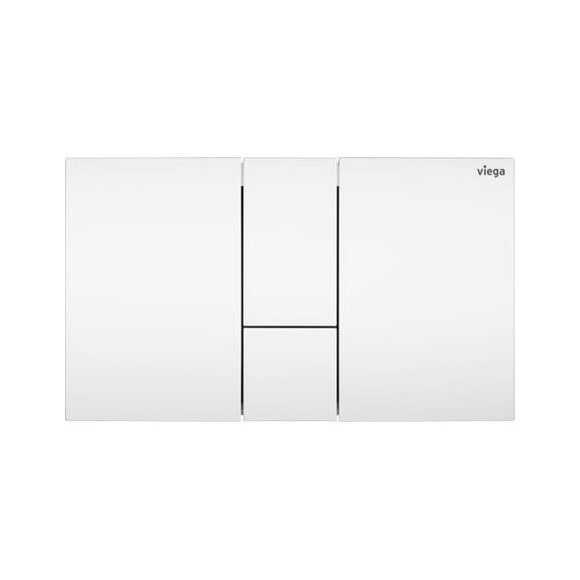 Immagine di Viega VISIGN FOR STYLE 24 placca di comando per WC, risciacquo a due quantità per PREVISTA, tasti rettangolari, colore bianco alpino 773281