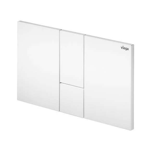 Immagine di Viega VISIGN FOR STYLE 24 placca di comando per WC, risciacquo a due quantità per PREVISTA, tasti rettangolari, colore bianco alpino 773281