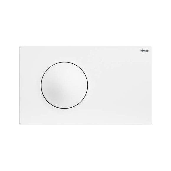 Immagine di Viega VISIGN FOR STYLE 26 placca di comando per WC, risciacquo a una quantità per PREVISTA, tasto rotondo, colore bianco alpino 831868