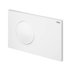 Immagine di Viega VISIGN FOR STYLE 26 placca di comando per WC, risciacquo a una quantità per PREVISTA, tasto rotondo, colore bianco alpino 831868
