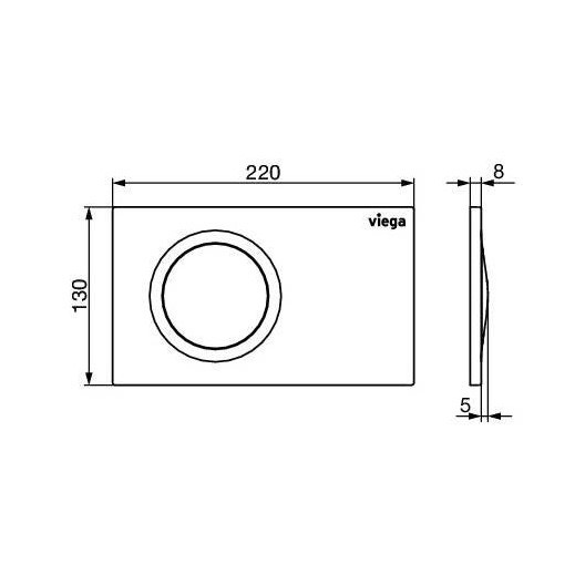 Immagine di Viega VISIGN FOR STYLE 26 placca di comando per WC, risciacquo a una quantità per PREVISTA, tasto rotondo, colore bianco alpino 831868