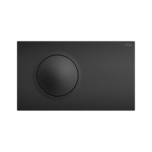 Immagine di Viega VISIGN FOR STYLE 26 placca di comando per WC, risciacquo a una quantità per PREVISTA, tasto rotondo, colore nero finitura opaco 831882