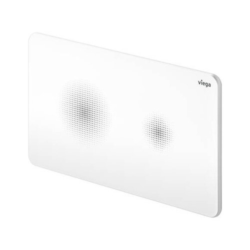 Immagine di Viega VISIGN FOR STYLE 25 placca di comando per WC, risciacquo a due quantità per PREVISTA, tasti rotondi, colore bianco alpino 774356