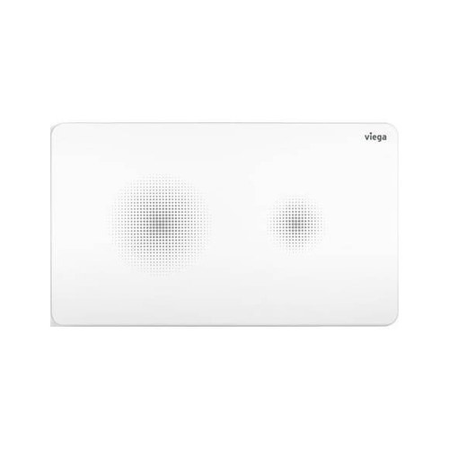 Immagine di Viega VISIGN FOR STYLE 25 placca di comando per WC, risciacquo a due quantità per PREVISTA, tasti rotondi, colore bianco alpino 774356
