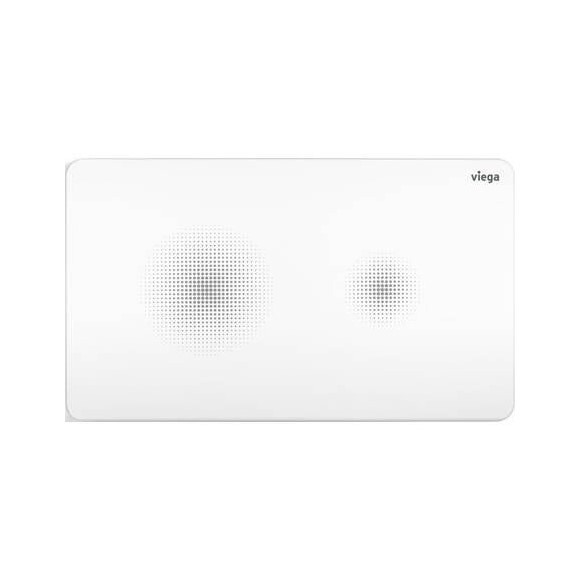 Immagine di Viega VISIGN FOR STYLE 25 placca di comando per WC, risciacquo a due quantità per PREVISTA, tasti rotondi, colore bianco alpino 774356