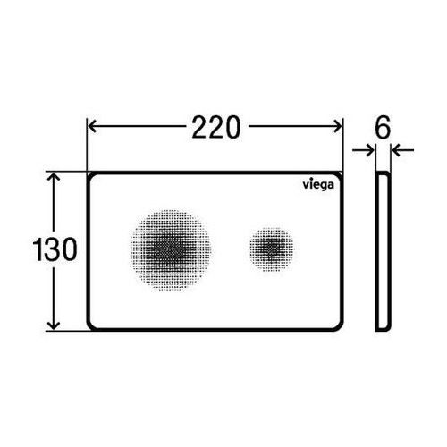 Immagine di Viega VISIGN FOR STYLE 25 placca di comando per WC, risciacquo a due quantità per PREVISTA, tasti rotondi, colore bianco alpino 774356