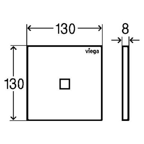 Immagine di Viega VISIGN FOR MORE 200 placca di comando per orinatorio a infrarossi, risciacquo a una quantità per PREVISTA, tasto quadrato, colore bianco alpino 774660