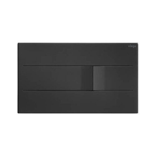 Immagine di Viega VISIGN FOR MORE 201 placca di comando per WC, risciacquo a due quantità per PREVISTA, tasti rettangolari, colore nero finitura opaco 773519