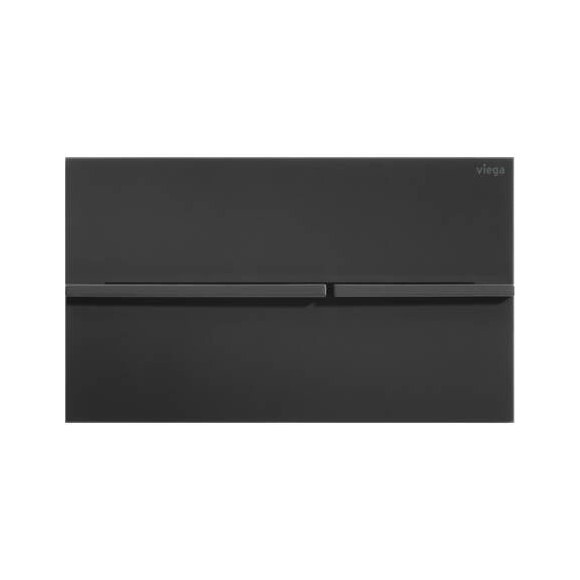 Immagine di Viega VISIGN FOR MORE 204 placca di comando per WC, risciacquo a due quantità per PREVISTA, tasti in rilievo, colore nero finitura opaco 773656