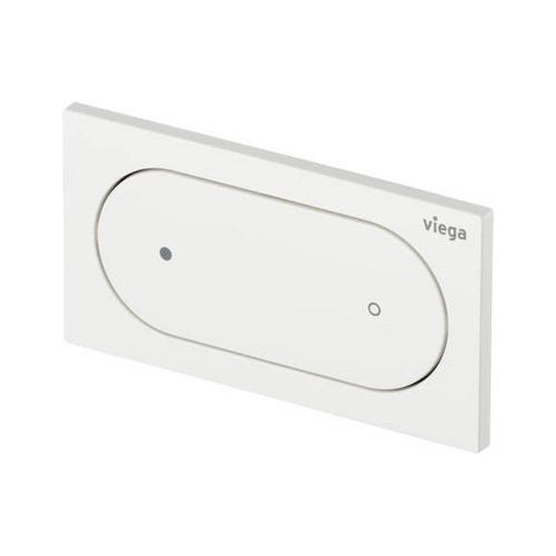 Immagine di Viega VISIGN FOR STYLE 23 placca di comando per WC, risciacquo a due quantità per PREVISTA, tasti ovali, colore bianco alpino 773083