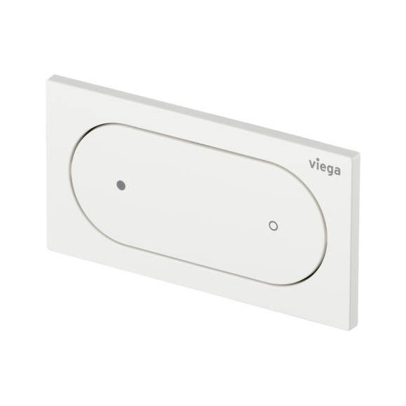 Immagine di Viega VISIGN FOR STYLE 23 placca di comando per WC, risciacquo a due quantità per PREVISTA, tasti ovali, colore bianco alpino 773083