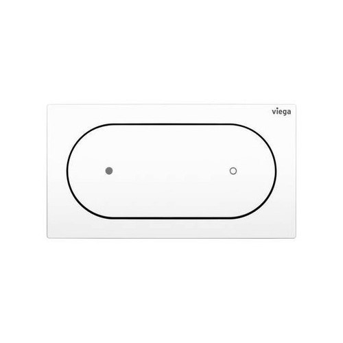 Immagine di Viega VISIGN FOR STYLE 23 placca di comando per WC, risciacquo a due quantità per PREVISTA, tasti ovali, colore bianco alpino 773083