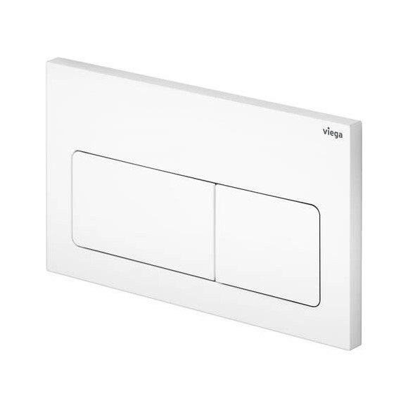 Immagine di Viega VISIGN FOR LIFE 5 placca di comando per WC, risciacquo a due quantità per PREVISTA, tasti rettangolari, colore bianco alpino 773731