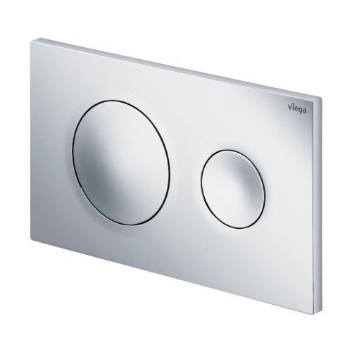 Immagine di Viega VISIGN FOR STYLE 20 placca di comando per WC, risciacquo a due quantità per PREVISTA, tasti rotondi, finitura cromo 773779