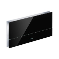 Immagine di Viega VISIGN FOR MORE 101 placca di comando, risciacquo a due quantità, placca in alluminio cromato lucido e tasti in vetro nero 597429