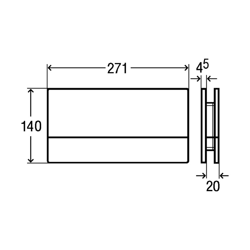 Immagine di Viega VISIGN FOR MORE 101 placca di comando, risciacquo a due quantità, placca in alluminio cromato lucido e tasti in vetro nero 597429