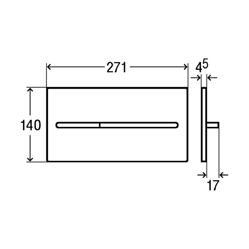 Immagine di Viega VISIGN FOR MORE 104 placca di comando, risciacquo a due quantità, tasti in rilievo, placca in alluminio cromato lucido 598457