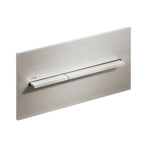 Immagine di Viega VISIGN FOR MORE 104 placca di comando, risciacquo a due quantità, tasti in rilievo, placca in alluminio color acciaio inox 598471