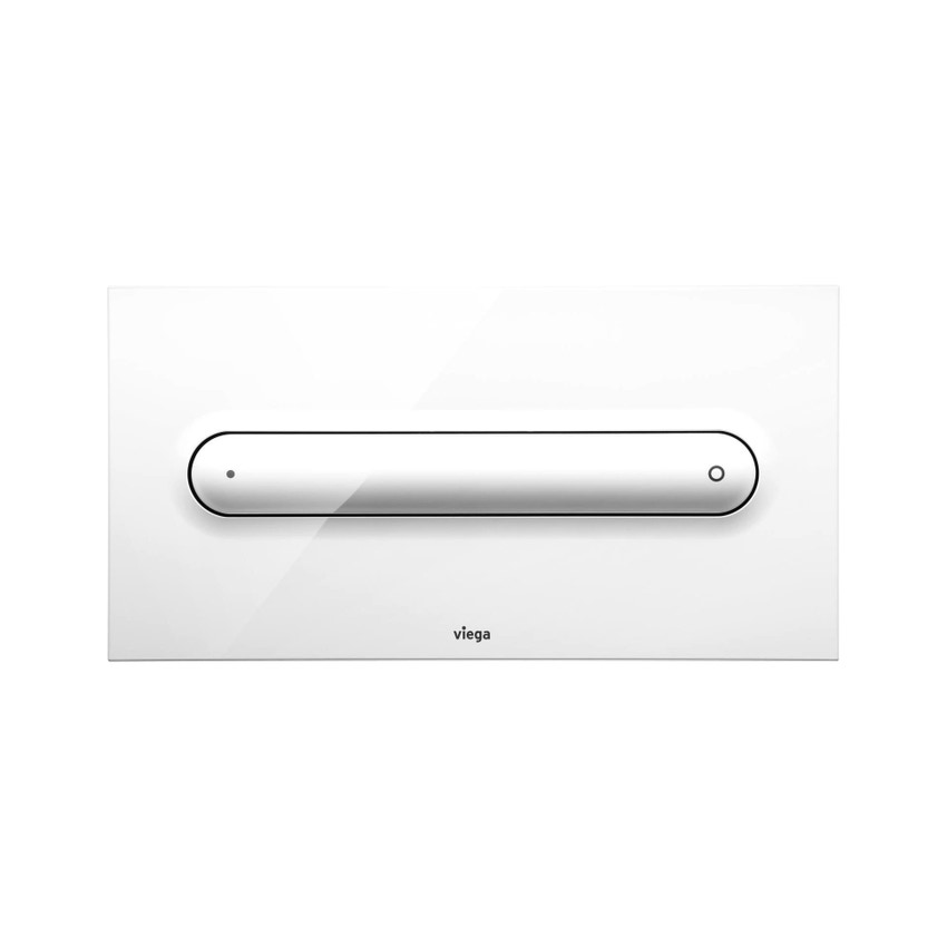 Immagine di Viega VISIGN FOR STYLE 11 placca di comando, risciacquo a due quantità, tasti ovali, placca in materiale plastico colore bianco alpino 597108
