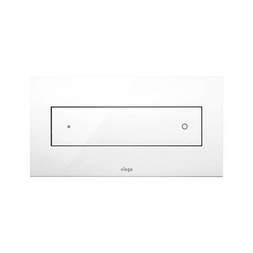 Immagine di Viega VISIGN FOR STYLE 12 placca di comando, risciacquo a due quantità, tasti rettangolari, placca in materiale plastico color bianco alpino 596743
