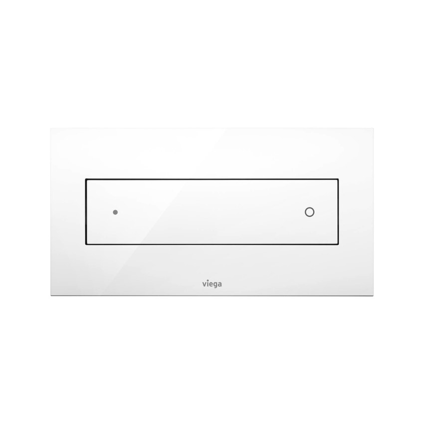 Immagine di Viega VISIGN FOR STYLE 12 placca di comando, risciacquo a due quantità, tasti rettangolari, placca in materiale plastico color bianco alpino 596743