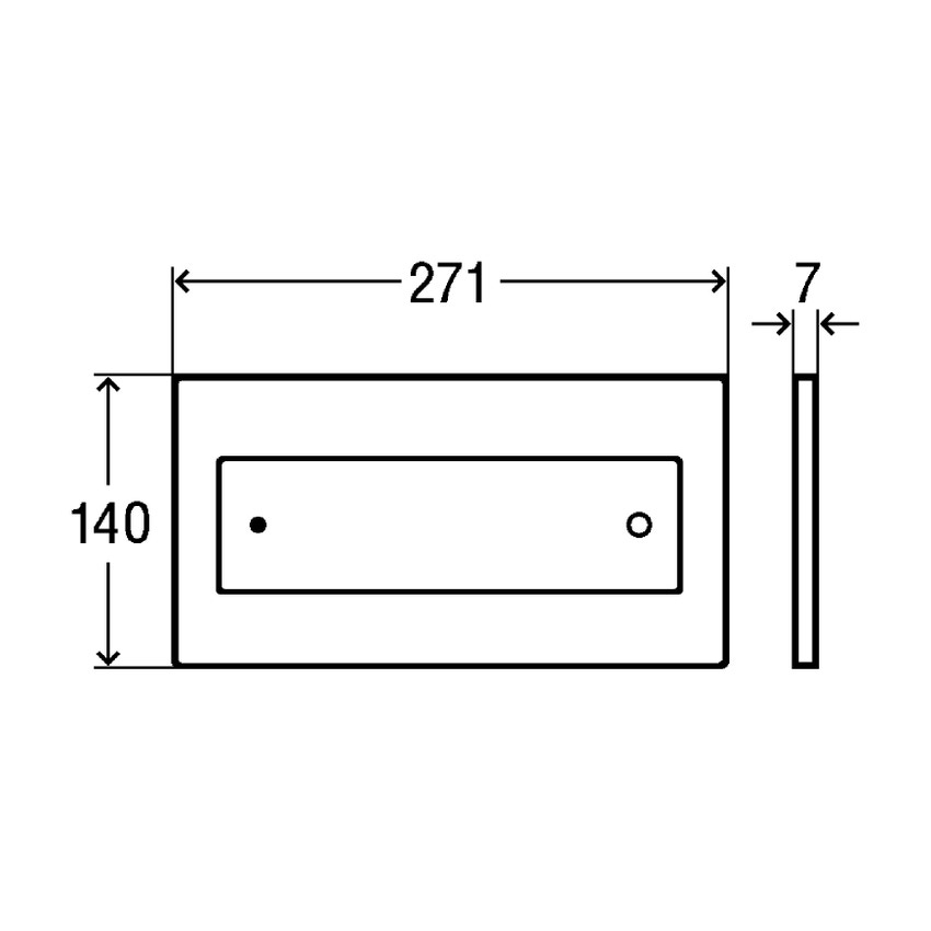 Immagine di Viega VISIGN FOR STYLE 12 placca di comando, risciacquo a due quantità, tasti rettangolari, placca in materiale plastico color inox spazzolato 597283