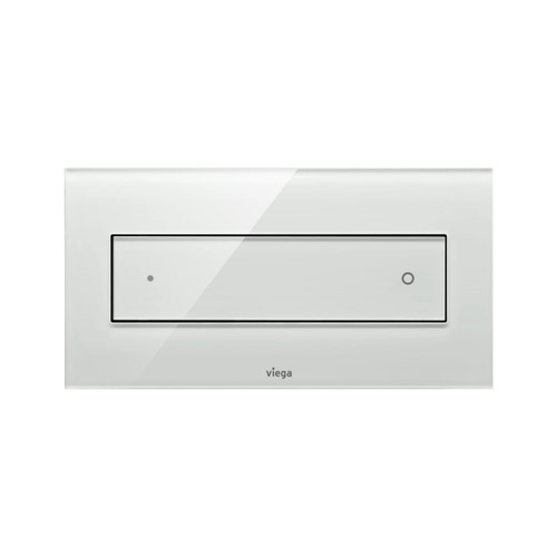 Immagine di Viega VISIGN FOR STYLE 12 placca di comando, risciacquo a due quantità, tasti rettangolari, placca in vetro trasparente/grigio chiaro 687854