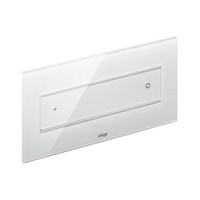 Immagine di Viega VISIGN FOR STYLE 12 placca di comando, risciacquo a due quantità, tasti rettangolari, placca in vetro trasparente/grigio chiaro 687854