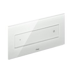 Immagine di Viega VISIGN FOR STYLE 12 placca di comando, risciacquo a due quantità, tasti rettangolari, placca in vetro trasparente/grigio chiaro 687854