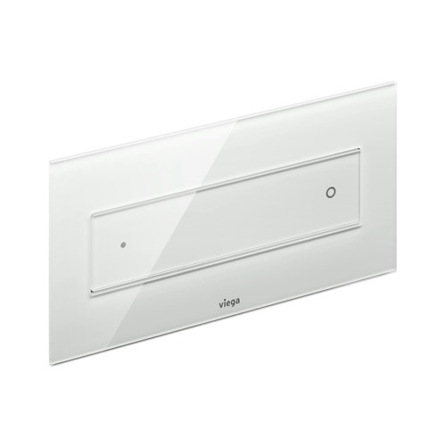 Immagine di Viega VISIGN FOR STYLE 12 placca di comando, risciacquo a due quantità, tasti rettangolari, placca in vetro trasparente/grigio chiaro 687854