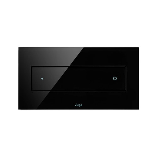Immagine di Viega VISIGN FOR STYLE 12 placca di comando, risciacquo a due quantità, tasti rettangolari, placca in vetro nero 687861