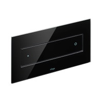 Immagine di Viega VISIGN FOR STYLE 12 placca di comando, risciacquo a due quantità, tasti rettangolari, placca in vetro nero 687861