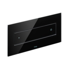 Immagine di Viega VISIGN FOR STYLE 12 placca di comando, risciacquo a due quantità, tasti rettangolari, placca in vetro nero 687861