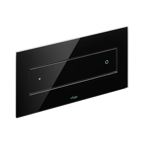 Immagine di Viega VISIGN FOR STYLE 12 placca di comando, risciacquo a due quantità, tasti rettangolari, placca in vetro nero 687861