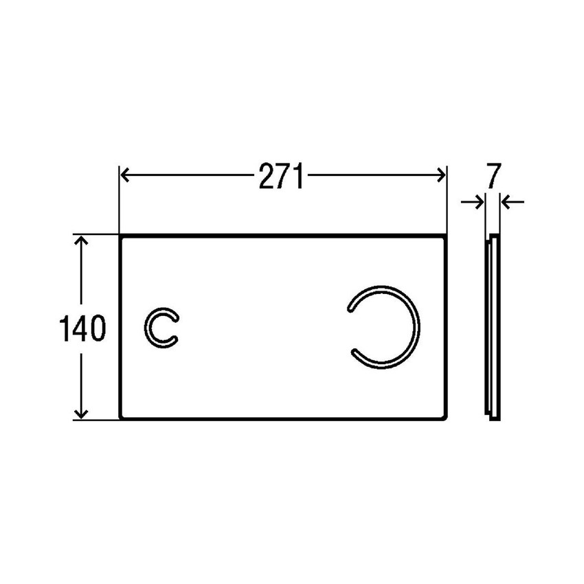 Immagine di Viega VISIGN FOR MORE 100 placca di comando sensitive, risciacquo a due quantità, tasti rotondi, placca di vetro trasparente/grigio chiaro 622671