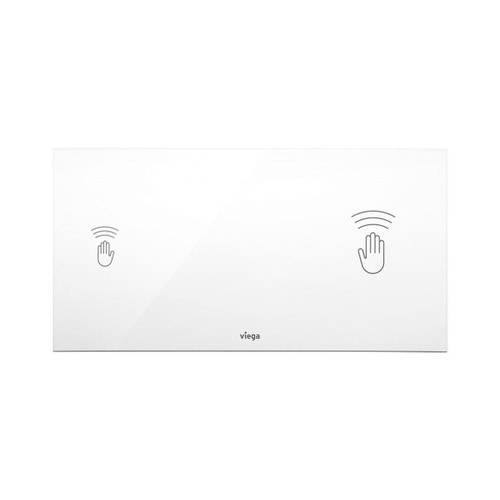 Immagine di Viega VISIGN FOR CARE placca di comando sensitive, risciacquo a due quantità, in materiale plastico colore bianco alpino  653828