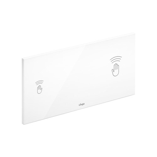 Immagine di Viega VISIGN FOR CARE placca di comando sensitive, risciacquo a due quantità, in materiale plastico colore bianco alpino  653828