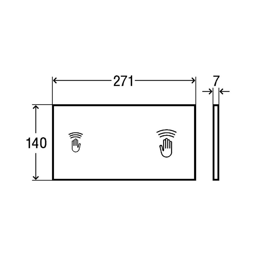 Immagine di Viega VISIGN FOR CARE placca di comando sensitive, risciacquo a due quantità, in materiale plastico colore bianco alpino  653828