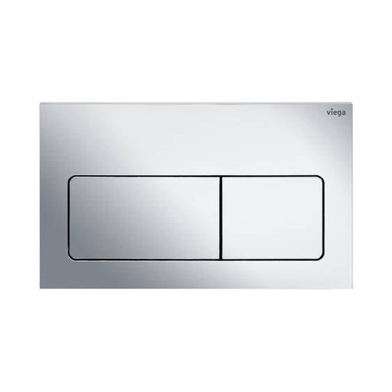 Immagine di Viega VISIGN FOR LIFE 5 placca di comando per WC, risciacquo a due quantità per PREVISTA, tasti rettangolari, finitura cromo 773717