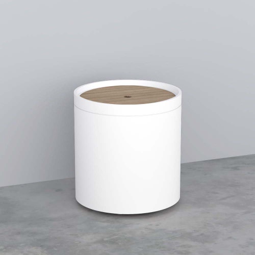 Immagine di Cielo ELLE OTTO TONDO coperchio in legno, senza pouf, colore in essenza rovere naturale ELCTERN