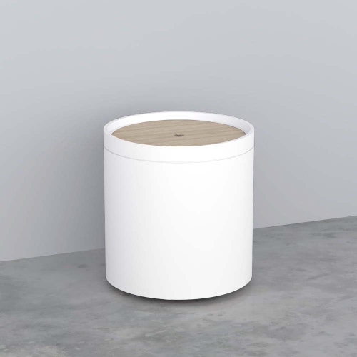 Immagine di Cielo ELLE OTTO TONDO coperchio in legno, senza pouf, colore in essenza rovere sbiancato ELCTERS