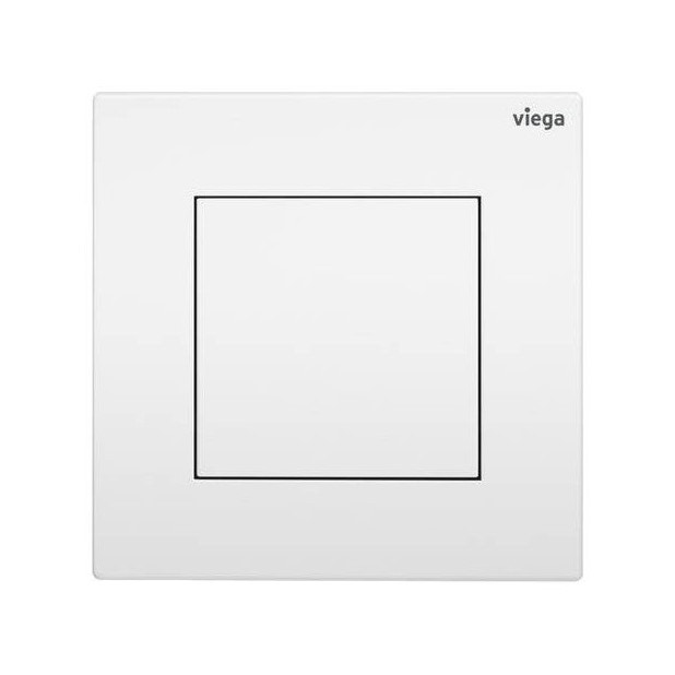 Immagine di Viega VISIGN FOR STYLE 21 placca di comando per orinatoio, risciacquo a una quantità per PREVISTA, tasto quadrato, colore bianco alpino 774523