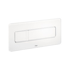 Immagine di Viega VISIGN FOR MORE 105 placca di comando, risciacquo a due quantità, tasti rettangolari, placca in vetro bianco traffico 758820