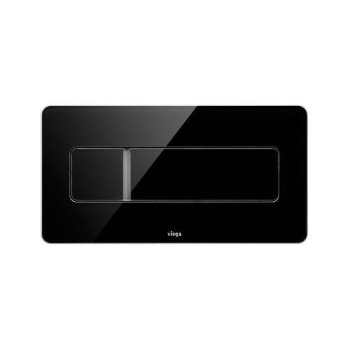 Immagine di Viega VISIGN FOR MORE 105 placca di comando, risciacquo a due quantità, tasti rettangolari, placca in vetro nero 758837